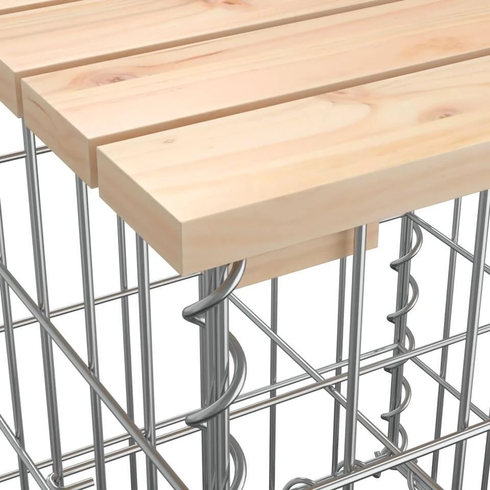 VidaXL - Tuinbank Schanskorfontwerp - Massief Grenenhout - 103x44x42 Cm 8 VidaXL - Tuinbank Schanskorfontwerp - Massief Grenenhout - 103x44x42 Cm - Afbeelding 6