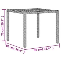 VidaXL - Tuintafel - Grijs - Poly Rattan - 90 X 90 X 75 Cm -Geselecteerde Tuinmeubelwinkel 0164cf3901bb41e1ba4d0124c7491b09