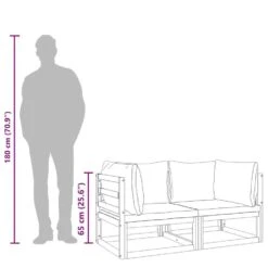 VidaXL - Hoekbanken Sectioneel - Taupe - Acaciahout - 2 Stuks -Geselecteerde Tuinmeubelwinkel 01923a24ce4842bf8bec26fe6db95c3e