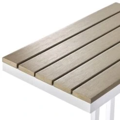 MESSINA - Bijzettafel - Lichthout/Wit- 60 X 35 Cm - Plastichout -Geselecteerde Tuinmeubelwinkel 04e4bf36db994e33a0e6225c76d533ac