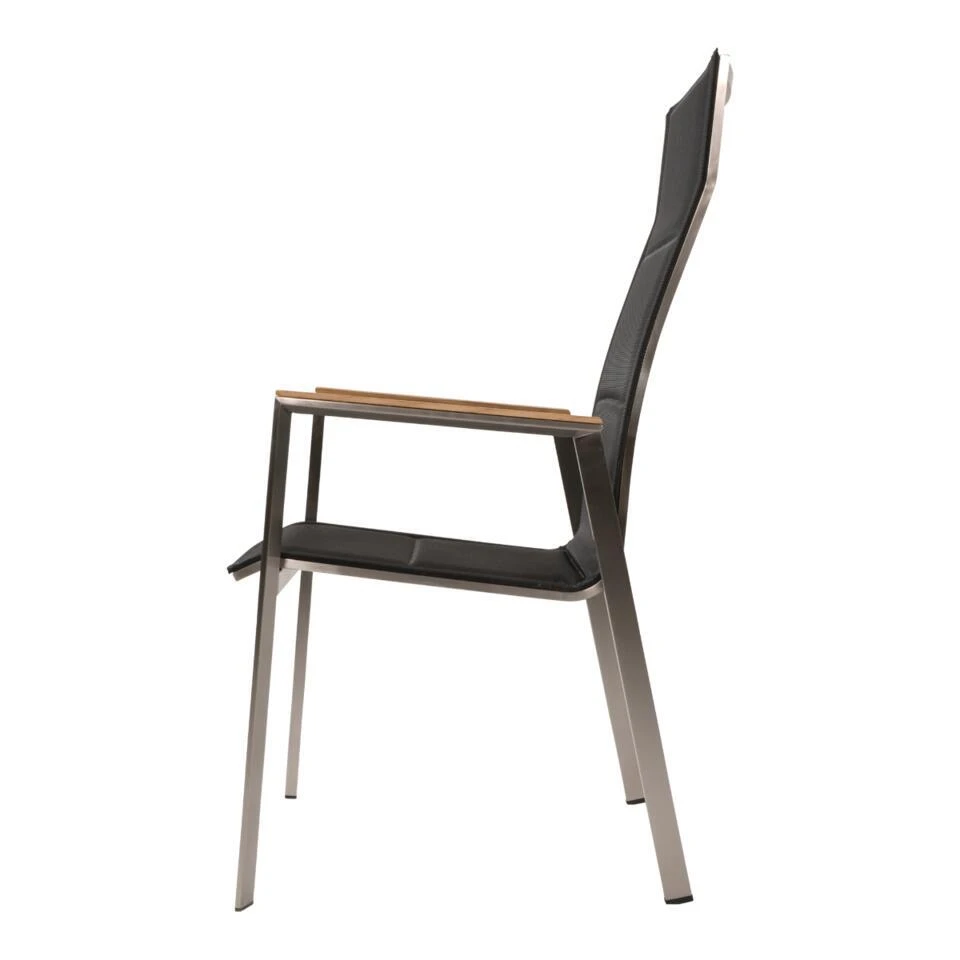 Les - Stapelstoel Hoge Rug Marmaris RVS - Zwart 5 Les - Stapelstoel Hoge Rug Marmaris RVS - Zwart - Afbeelding 3