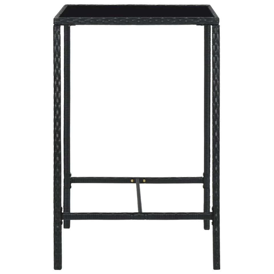 VidaXL - Tuinbartafel - Zwart - Poly Rattan En Glas - 70 X 70 X 110 Cm 5 VidaXL - Tuinbartafel - Zwart - Poly Rattan En Glas - 70 X 70 X 110 Cm - Afbeelding 3