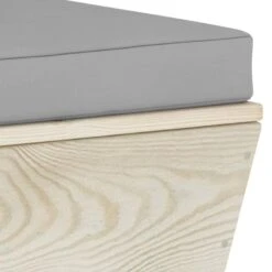 VidaXL - Tuinmiddenbank - Grijs - Geïmpregneerd Vurenhout - Met Kussens Pallet -Geselecteerde Tuinmeubelwinkel 084425738df04e08b785863152c92a98