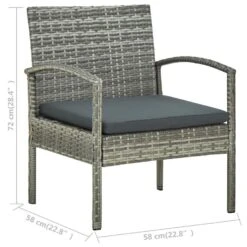 VidaXL - Tuin Fauteuil - Grijs - Poly Rattan 15 VidaXL - Tuin Fauteuil - Grijs - Poly Rattan -Geselecteerde Tuinmeubelwinkel 097ac2ac1b644b92ab8569d950da6a88