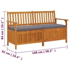 VidaXL - Bank - Grijs - Hout - 148 X 62 X 84 Cm -Geselecteerde Tuinmeubelwinkel 0b22cb502d48483e8ee1d702599231ed