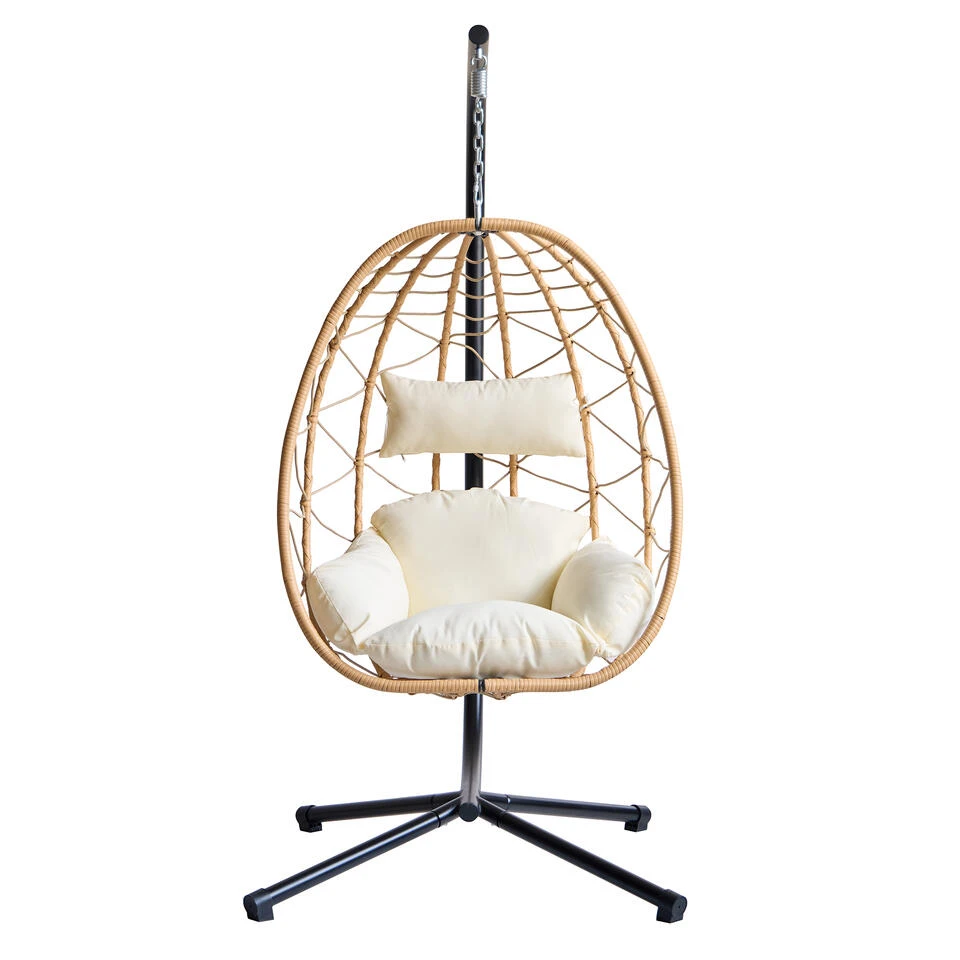 Hangstoel Van Bruin Rotan En Metaal 10 Hangstoel Van Bruin Rotan En Metaal - Afbeelding 8