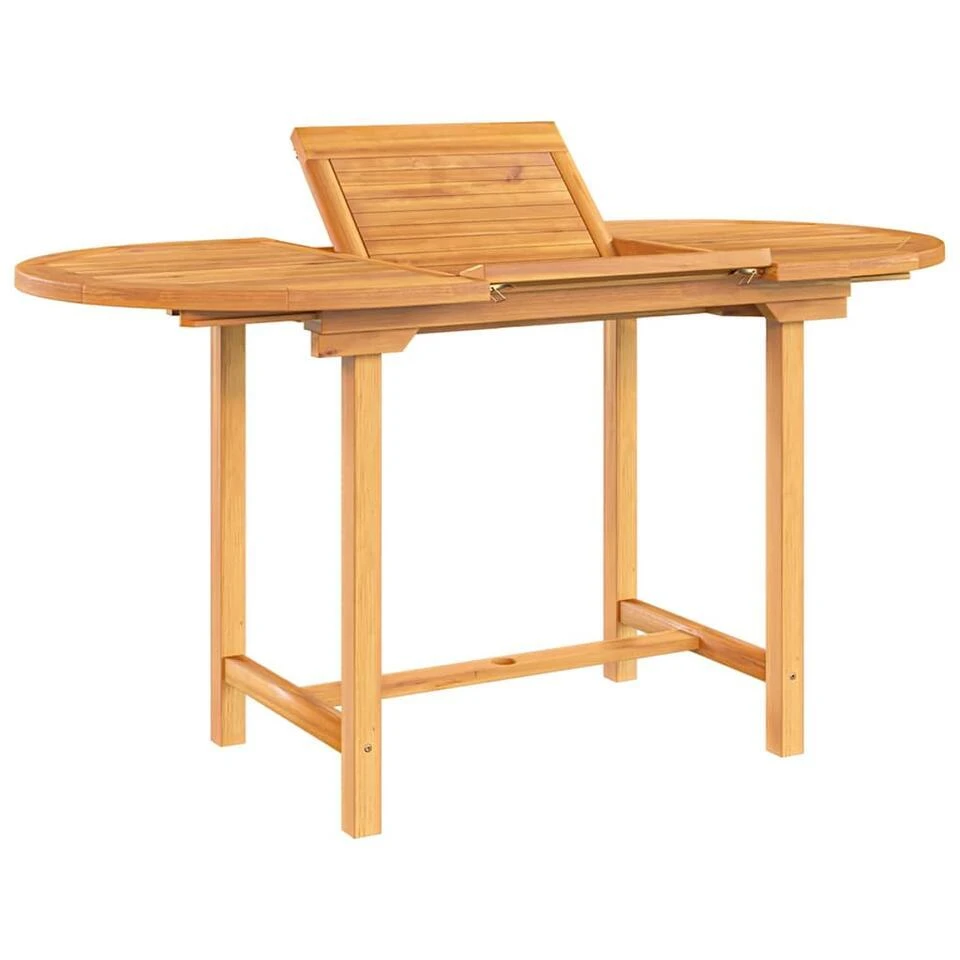 VidaXL - Tuintafel - Bruin - Massief Teakhout - 110-160x80x75 Cm - Verlengbaar 6 VidaXL - Tuintafel - Bruin - Massief Teakhout - 110-160x80x75 Cm - Verlengbaar - Afbeelding 4