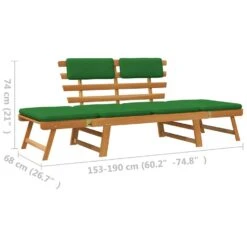VidaXL - Tuinbank 2-in-1 - Groen - Acaciahout - 190 Cm - Met Kussens 21 VidaXL - Tuinbank 2-in-1 - Groen - Acaciahout - 190 Cm - Met Kussens -Geselecteerde Tuinmeubelwinkel 0eb9fa263f6a47c98144ce2fcf237f52