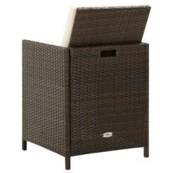 VidaXL - Diningstoelen - Kussens - Bruin - Poly Rattan - 4 Stuks - 52x56x85 Cm -Geselecteerde Tuinmeubelwinkel 0f9405cd425d468da59b528a990ddb97