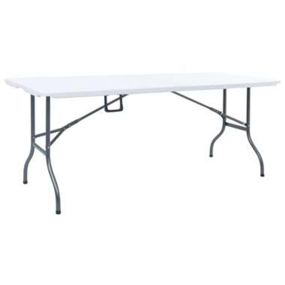 VidaXL Tuintafel Inklapbaar 180x72x72 Cm HDPE Wit 3 VidaXL Tuintafel Inklapbaar 180x72x72 Cm HDPE Wit