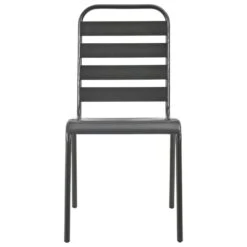 VidaXL Tuinstoelen Stapelbaar 2 St Staal Grijs -Geselecteerde Tuinmeubelwinkel 1000006325 0102