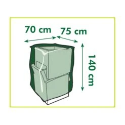 Merkloos Beschermhoes Voor Stapelstoelen - Grijs - 140 X 70 Cm -Geselecteerde Tuinmeubelwinkel 1000012376 0102