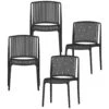WOOOD Tuinstoel Billie - Kunststof - Zwart - Set Van 4 2 WOOOD Tuinstoel Billie - Kunststof - Zwart - Set Van 4 -Geselecteerde Tuinmeubelwinkel 1000033694