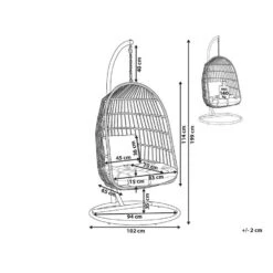 Beliani Hangstoel ALLERA - Zwart Polyester -Geselecteerde Tuinmeubelwinkel 1000042133 0102
