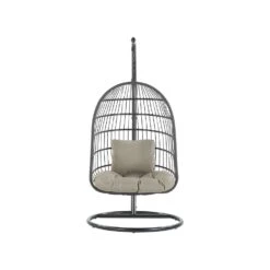 Beliani Hangstoel ALLERA - Zwart Polyester -Geselecteerde Tuinmeubelwinkel 1000042133 0103