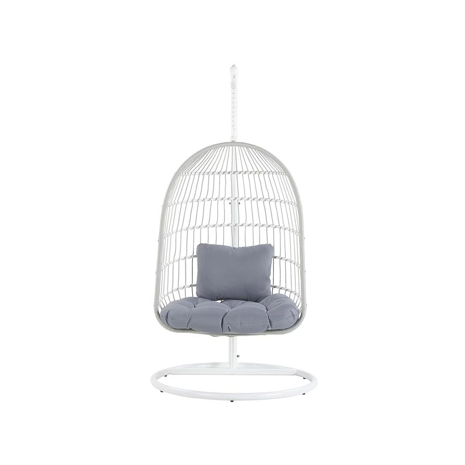 Beliani Hangstoel ALLERA - Wit Polyester 6 Beliani Hangstoel ALLERA - Wit Polyester - Afbeelding 4