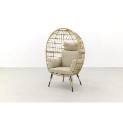 VDG Lola Egg Relaxstoel - Natural Sand -Geselecteerde Tuinmeubelwinkel 1000042586 0102