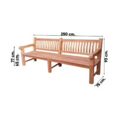VDG Teakhouten Tuinbank Patrick XL - 250 Cm -Geselecteerde Tuinmeubelwinkel 1000045386 0101