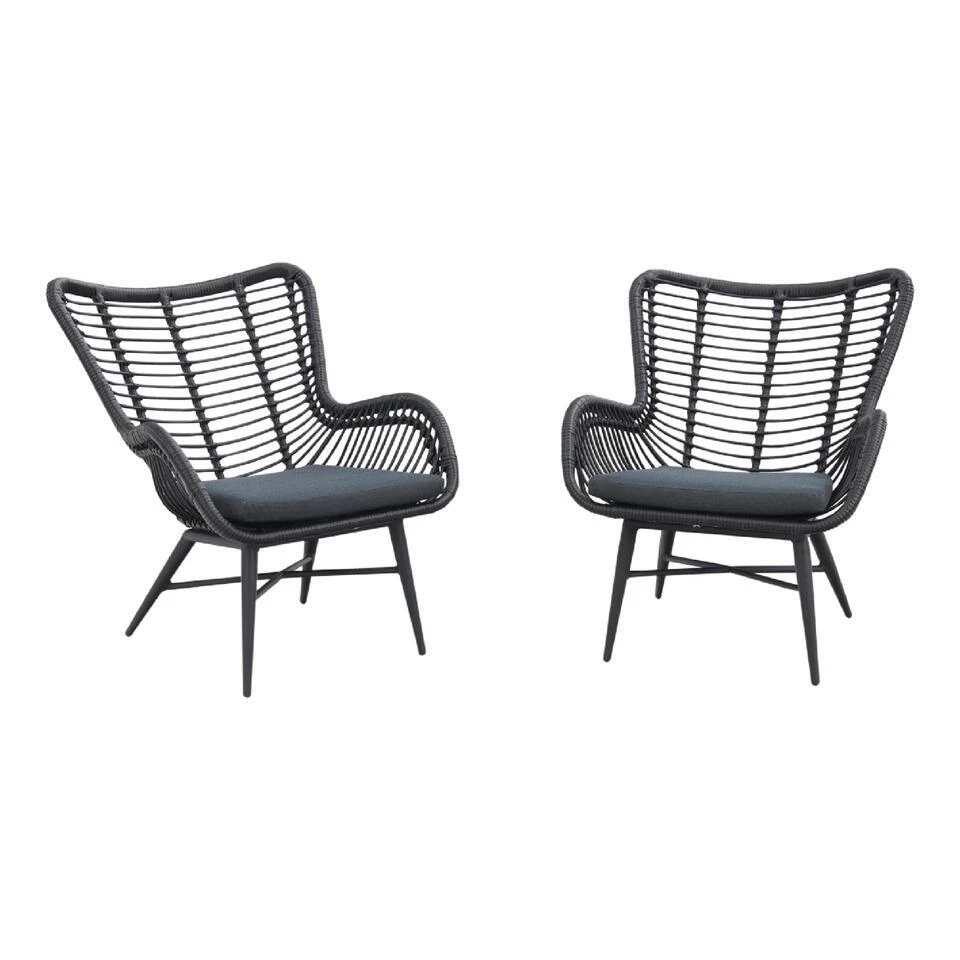 VDG Jasmine Loungestoelen Set - Black 3 VDG Jasmine Loungestoelen Set - Black