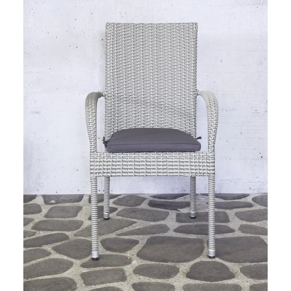 SenS-Line - Rhodos Stapelstoel Grey + Cushion - Grijs 4 SenS-Line - Rhodos Stapelstoel Grey + Cushion - Grijs - Afbeelding 2
