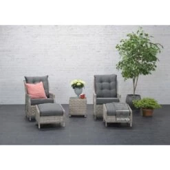 Garden Impressions Santa Rosa Tuinstoel + Voetenbank+bijzettafel 8 Garden Impressions Santa Rosa Tuinstoel + Voetenbank+bijzettafel -Geselecteerde Tuinmeubelwinkel 1000052349 0103