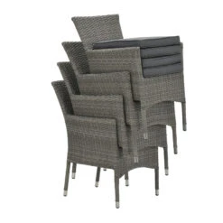 Garden Impressions Jerba Tuinstoel Grijs - 4 Stuks -Geselecteerde Tuinmeubelwinkel 1000052360 0104