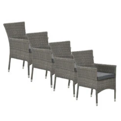 Garden Impressions Jerba Tuinstoel Grijs - 4 Stuks