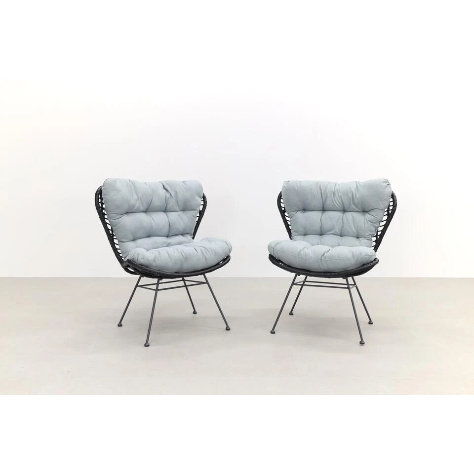 Garden Impressions Libelle Retro Loungestoel - Set Van 2 - Zwart 5 Garden Impressions Libelle Retro Loungestoel - Set Van 2 - Zwart - Afbeelding 3