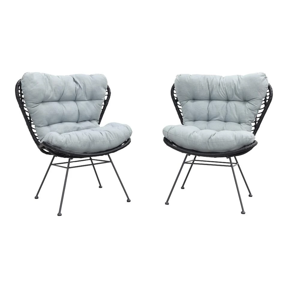 Garden Impressions Libelle Retro Loungestoel - Set Van 2 - Zwart 3 Garden Impressions Libelle Retro Loungestoel - Set Van 2 - Zwart