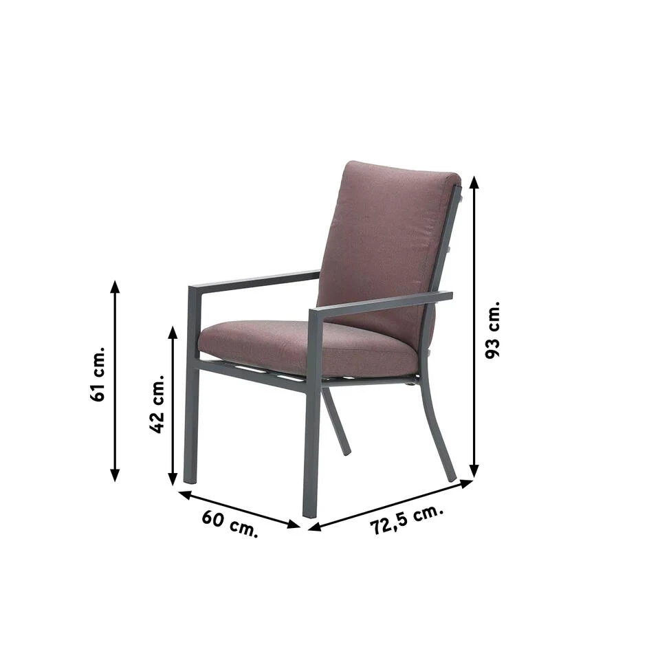 Sergio Dining Tuinstoel Carbon Black/Copper 4 Sergio Dining Tuinstoel Carbon Black/Copper - Afbeelding 2