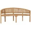 VidaXL Bankje Banaanvormig 180 Cm Massief Teakhout -Geselecteerde Tuinmeubelwinkel 1000056495