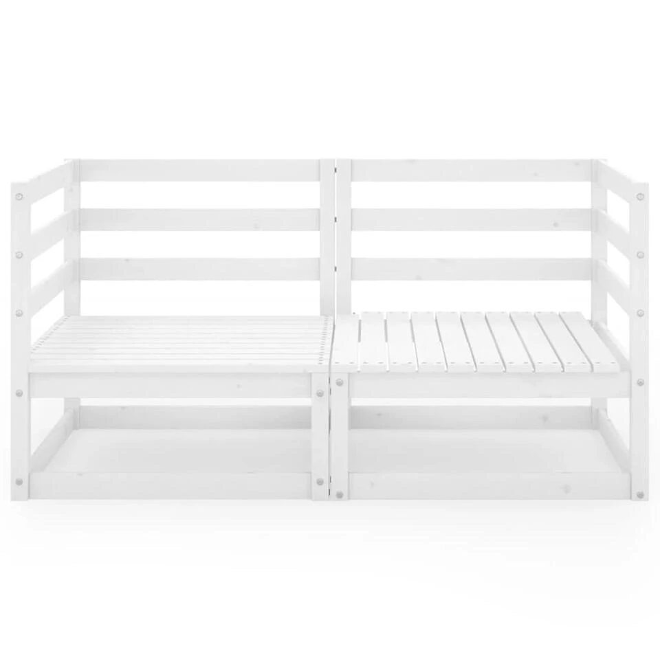 VidaXL Tuinbank 2-zits Massief Grenenhout Wit 5 VidaXL Tuinbank 2-zits Massief Grenenhout Wit - Afbeelding 3