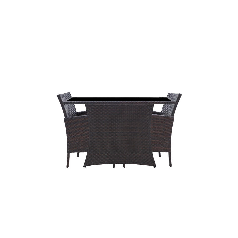 Tuinset Wicker Zoey Bruin 3-delig - 65x120x78 Cm - Kunststof - Zwart 6 Tuinset Wicker Zoey Bruin 3-delig - 65x120x78 Cm - Kunststof - Zwart - Afbeelding 4