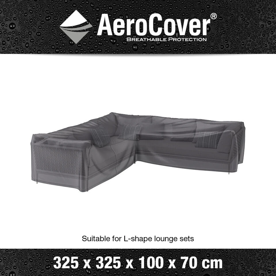 Aerocover Loungesethoes L-vorm 325x325 Cm 4 Aerocover Loungesethoes L-vorm 325x325 Cm - Afbeelding 2