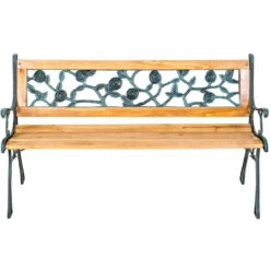 Tectake - Tuinbank - Hout/gietijzer - 124x52x74 Cm -Geselecteerde Tuinmeubelwinkel 1000078024 0103