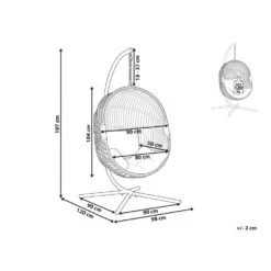 Beliani Hangstoel ACRI - Beige Pe Rotan -Geselecteerde Tuinmeubelwinkel 1000082570 0102