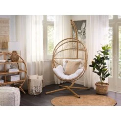Beliani Hangstoel ACRI - Beige Pe Rotan -Geselecteerde Tuinmeubelwinkel 1000082570 0103