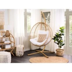Beliani Hangstoel ARCO - Beige Polyester 9 Beliani Hangstoel ARCO - Beige Polyester -Geselecteerde Tuinmeubelwinkel 1000084499 0103