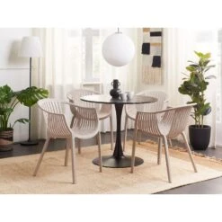 Beliani Eetkamerstoel NAPOLI - Beige Synthetisch Materiaal -Geselecteerde Tuinmeubelwinkel 1000086371 0103