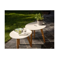 Exotan Bijzettafels Binnen/Buiten Laura - Teak - Wit - Set Van 2 7 Exotan Bijzettafels Binnen/Buiten Laura - Teak - Wit - Set Van 2 -Geselecteerde Tuinmeubelwinkel 1000088977 0102