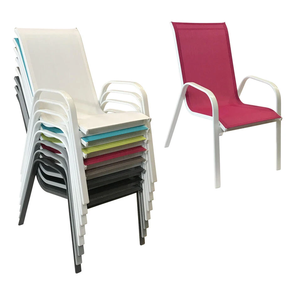 Happy Garden Buitenstoelen MARBELLA - Roze - Aluminium 4 Happy Garden Buitenstoelen MARBELLA - Roze - Aluminium - Afbeelding 2