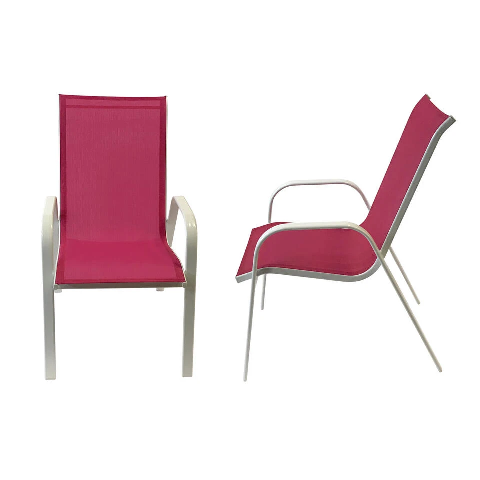 Happy Garden Buitenstoelen MARBELLA - Roze - Aluminium 5 Happy Garden Buitenstoelen MARBELLA - Roze - Aluminium - Afbeelding 3
