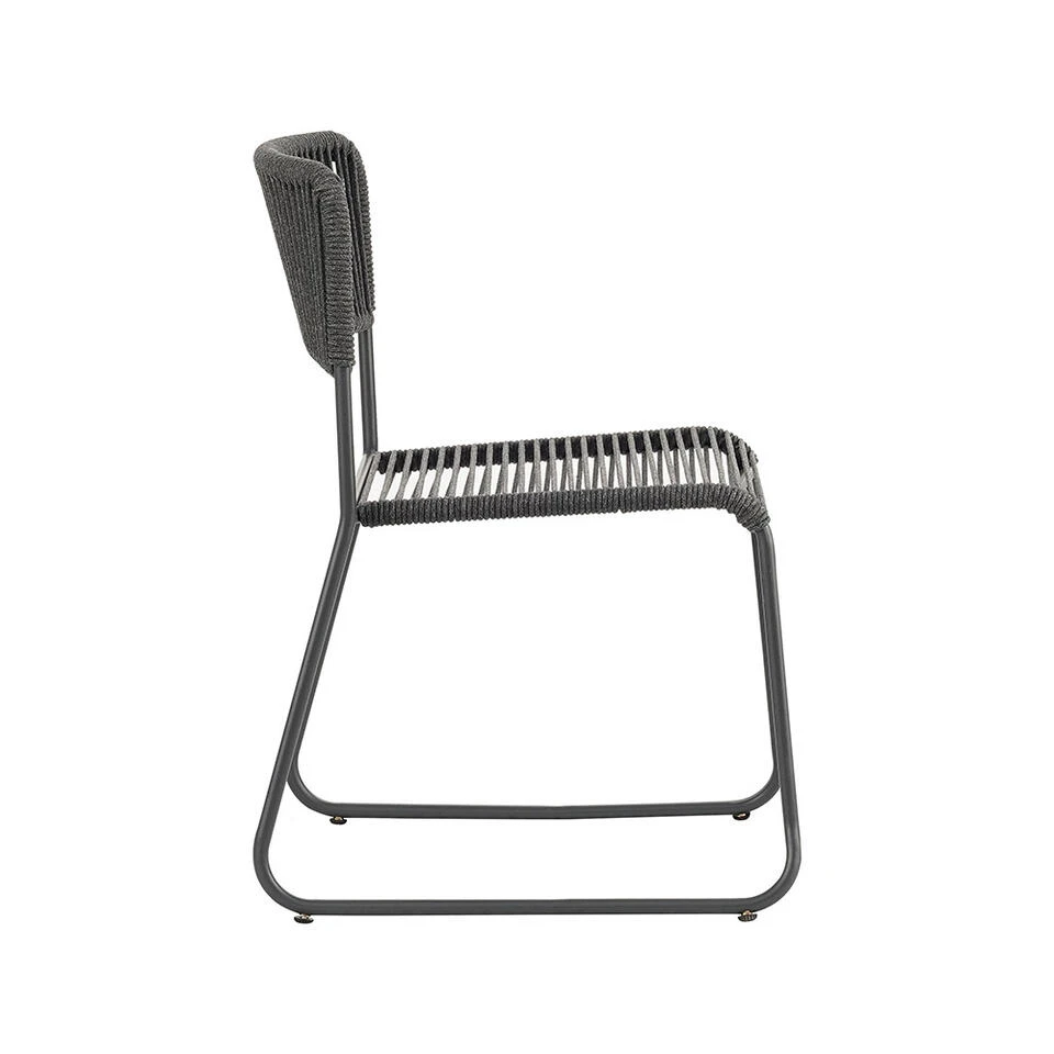 Dining Tuinstoel Lester Touw Grijs - 56x51x75 Cm - Touw - Grijs 6 Dining Tuinstoel Lester Touw Grijs - 56x51x75 Cm - Touw - Grijs - Afbeelding 4