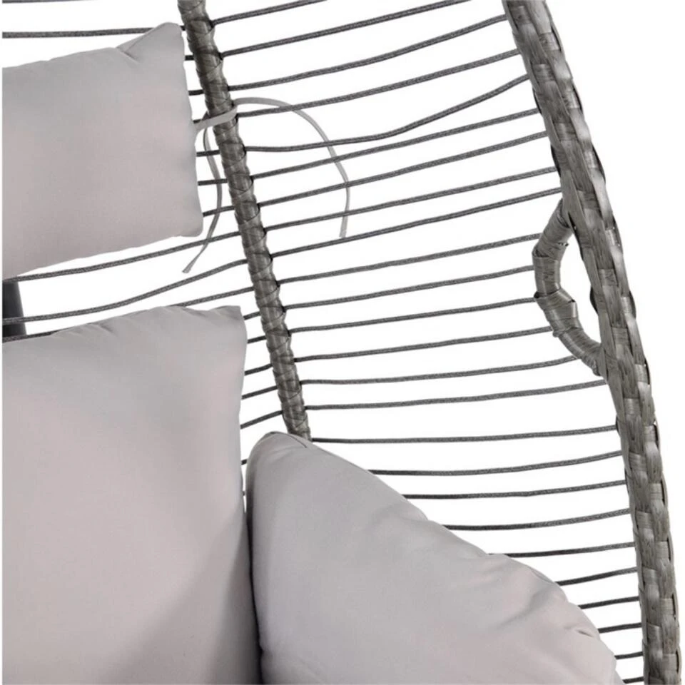 Rope Hangstoel - Wicker - Grijs 6 Rope Hangstoel - Wicker - Grijs - Afbeelding 4