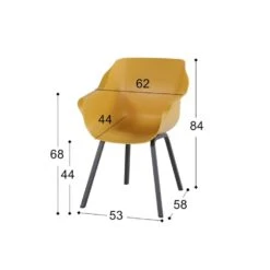 Hartman Sophie Element Dining Armstoel - Curry Yellow - 2 St. -Geselecteerde Tuinmeubelwinkel 1000096426 0103
