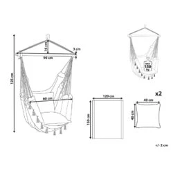 Beliani Hangstoel VARENA - Beige Katoen -Geselecteerde Tuinmeubelwinkel 1000096792 0102
