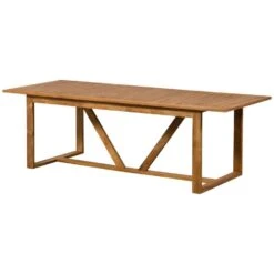 WOOOD Beaver Tuintafel - Teak - Naturel - 75x240x90