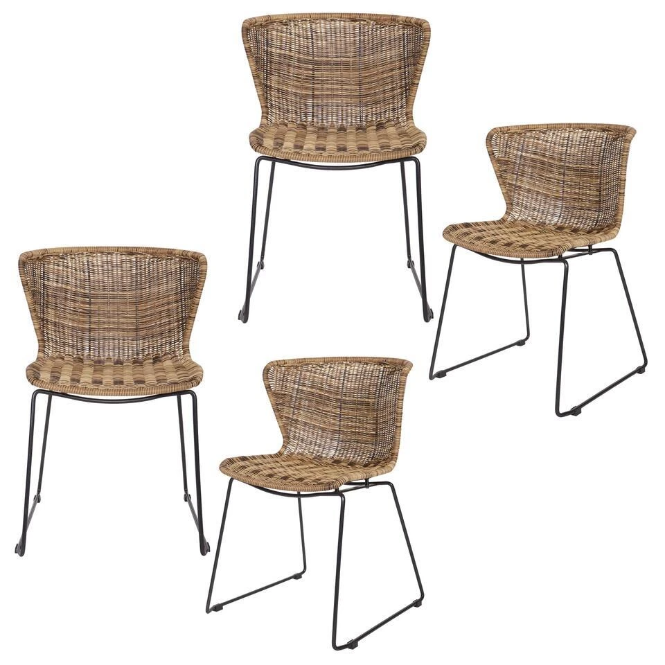 WOOOD Wings Tuinstoelen - Polyester - Naturel - Set Van 4 3 WOOOD Wings Tuinstoelen - Polyester - Naturel - Set Van 4
