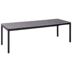 TOFANE - Eettafel Uitschuifbaar - Grijs - 198/248 X 90 - Aluminium