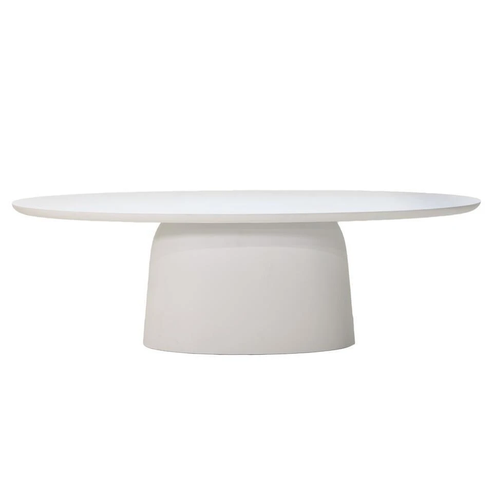 Tuintafel Ovaal - Wit Betonlook - 300x110x74cm - Myrna 3 Tuintafel Ovaal - Wit Betonlook - 300x110x74cm - Myrna